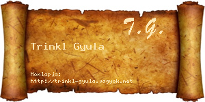 Trinkl Gyula névjegykártya